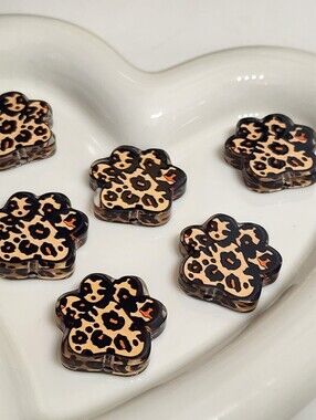 Pawprint Focal Beads 2 Pcs Dog Paw Beads Acrylic Beaded Pen Jewelry Making Craft
